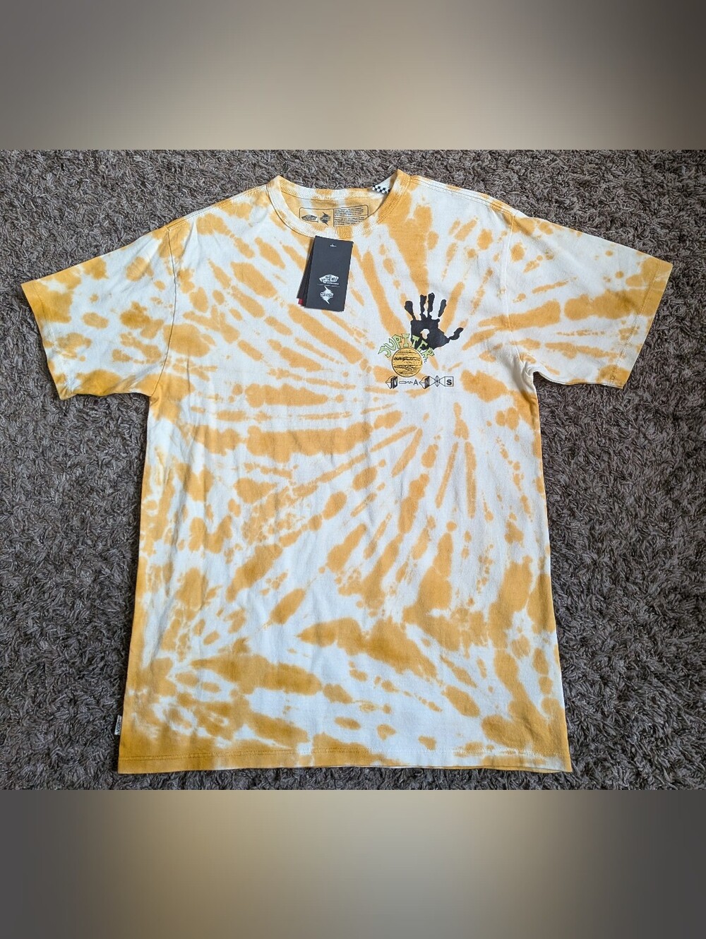 NWT Vans Zion Wright Jupiter Yellow Tie Dye Cotton Shirt Men's M